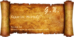 Gyuris Mirkó névjegykártya
